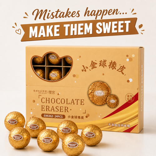 Chocolate Eraser Gift Box – 24 Pcs Cute Chocolate-Shaped Erasers
