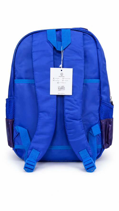 3D Racing Car School Backpack for Kids – Blue, 40cm