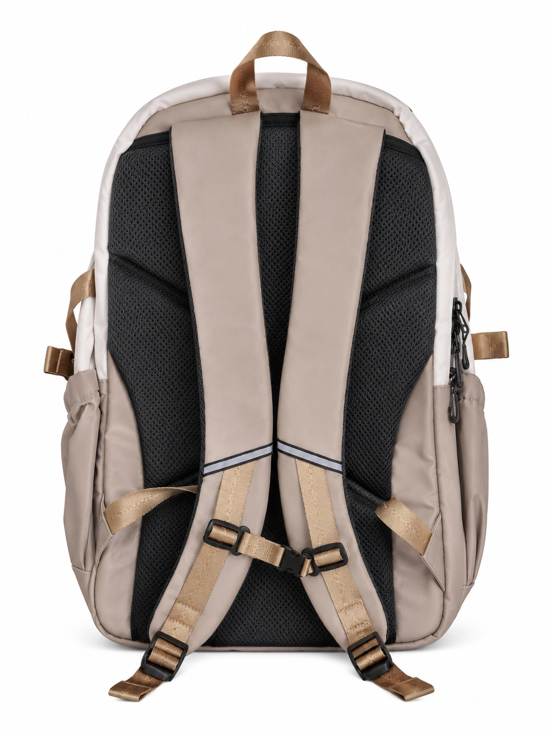 Large 5-Pocket Everyday Backpack – Ivory & Taupe, 52cm