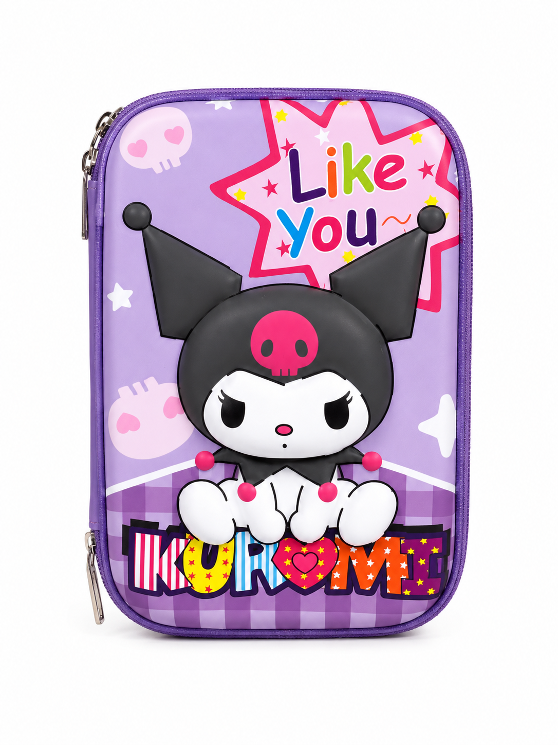 Kuromi Pop 3D Hard-Shell Pencil Pouch – Purple, 24cm