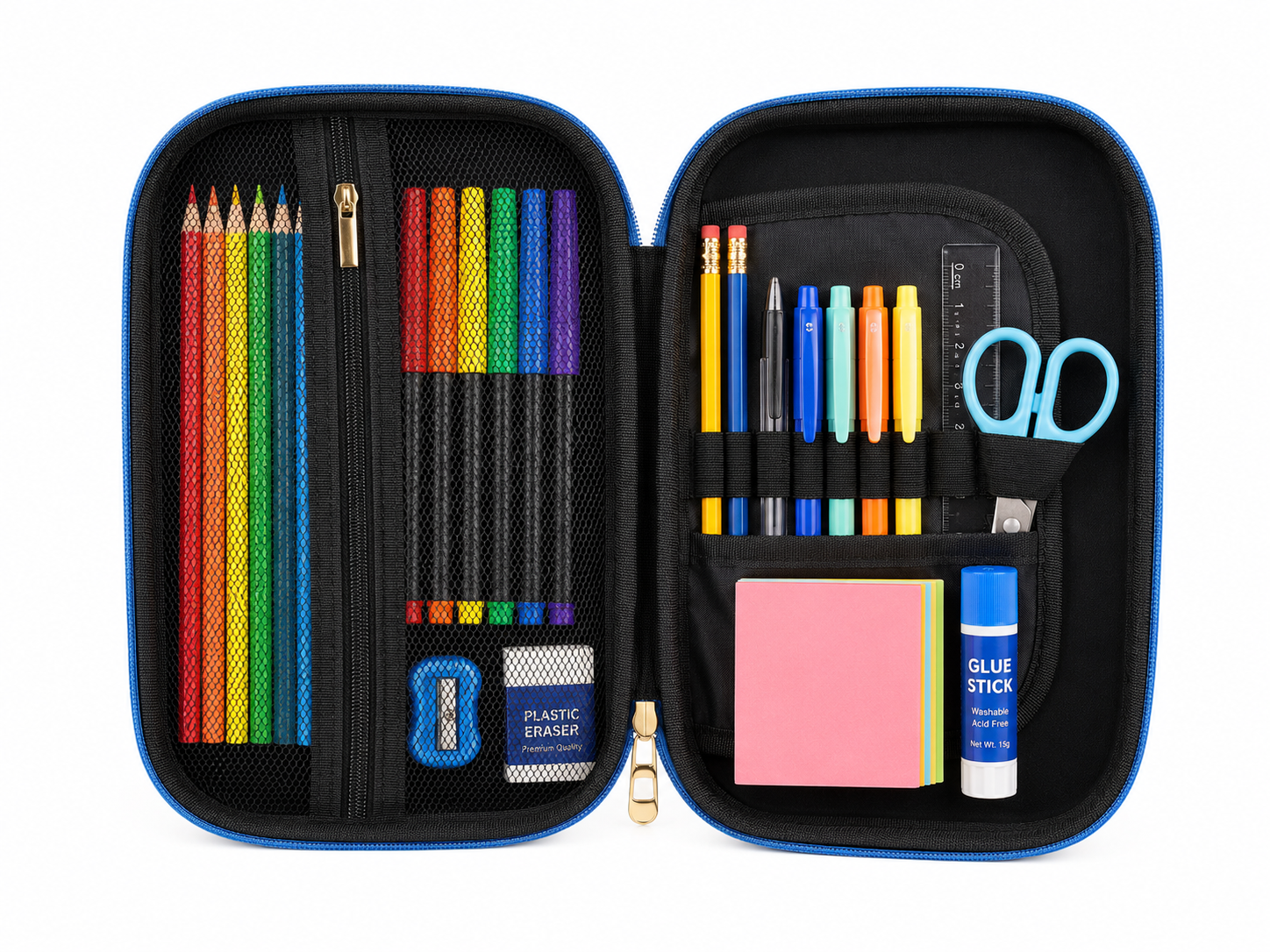 GOAT Mode Messi Hard-Shell Pencil Case – Blue, 24cm