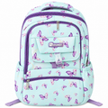 Large 7-Pocket Butterfly Floral Backpack – Mint Green, 53cm