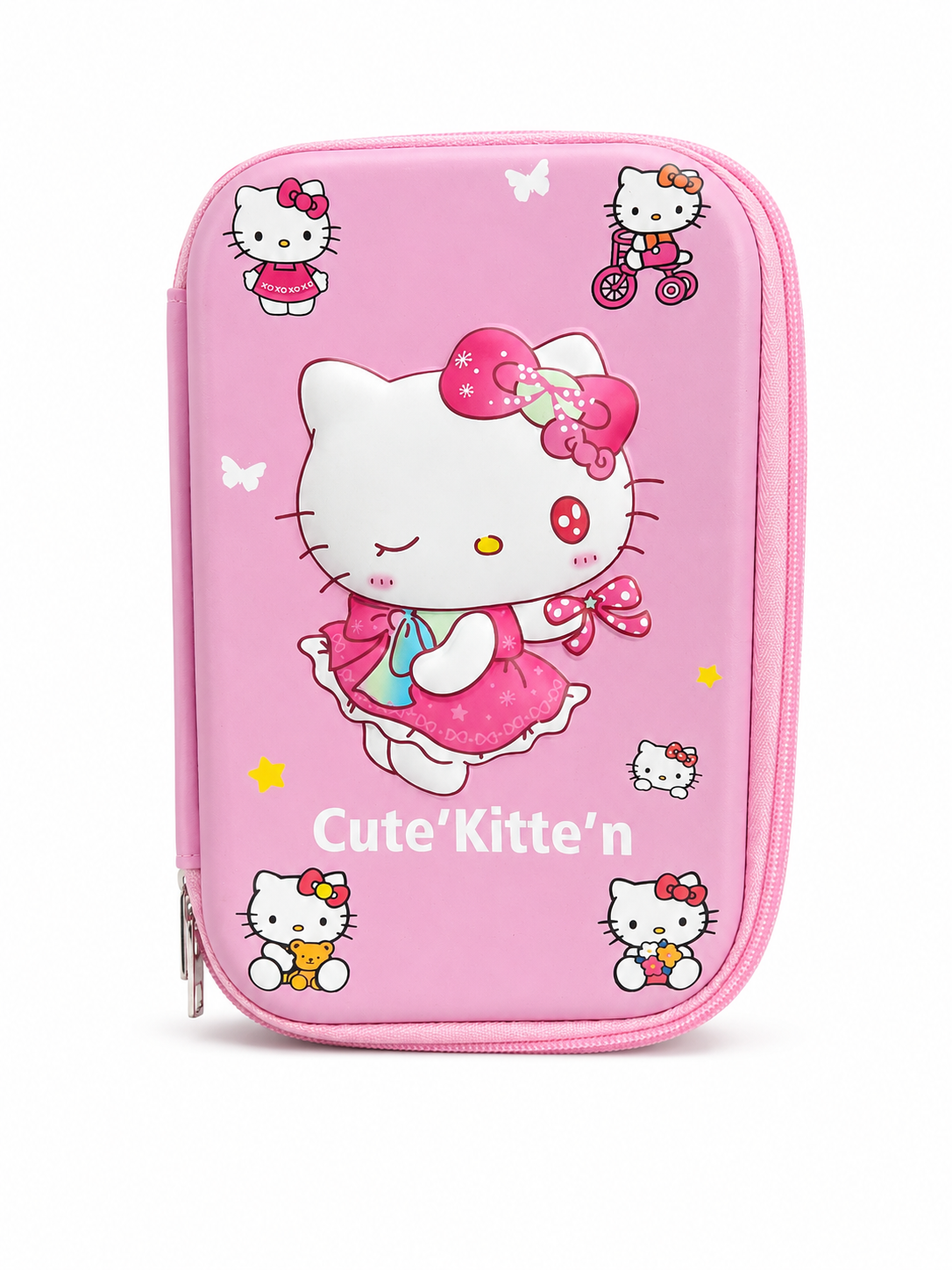 Kitty Pop 3D Hard-Shell Pencil Pouch – Pink, 24cm