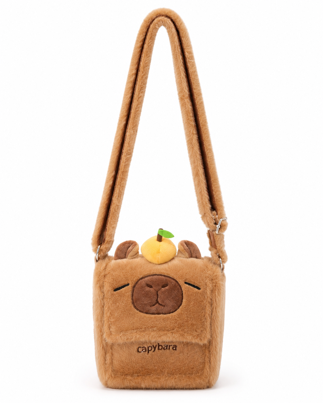 Cozy Capybara Crossbody Bag – Fluffy Mini Shoulder Bag | 20cm x 15cm