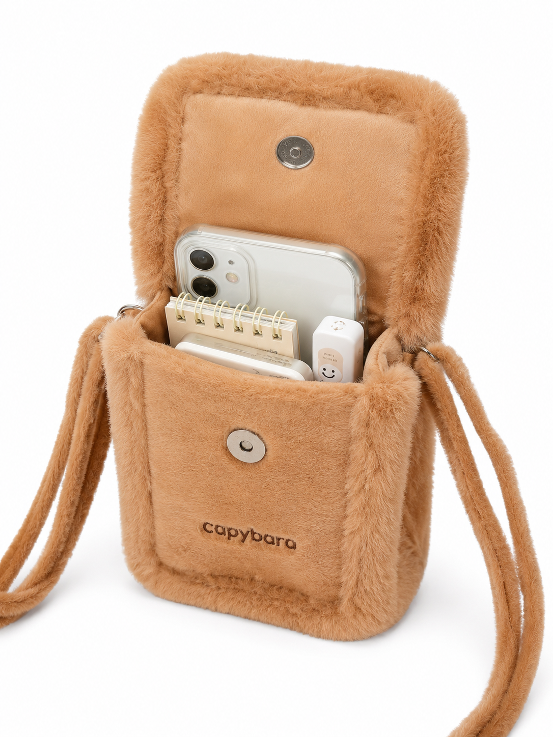 Cozy Capybara Crossbody Bag – Fluffy Mini Shoulder Bag | 20cm x 15cm