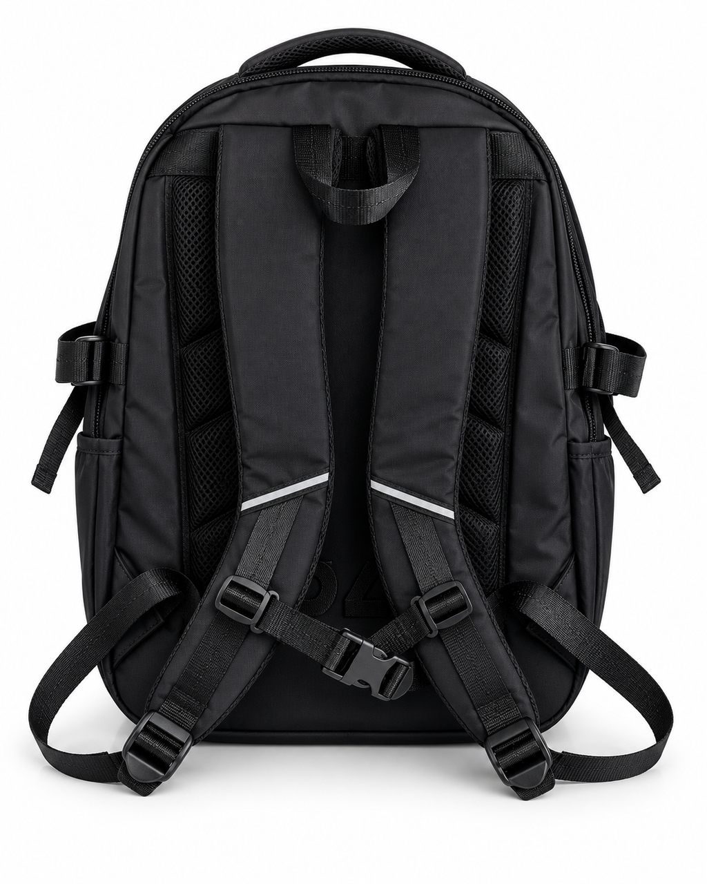 Large 7-Pocket Everyday Backpack – Black & Orange, 52cm