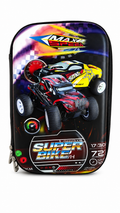 Nitro Rush 3D Hard-Shell Pencil Pouch – Black, 24cm