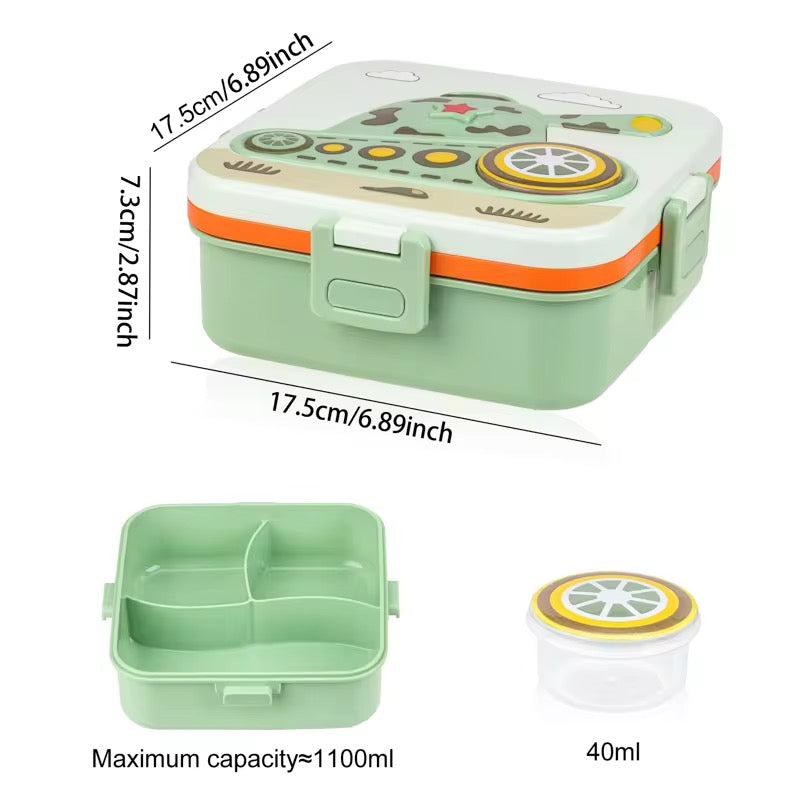 Army Tank Bento Lunch Box | 1100ml + Sauce Pot