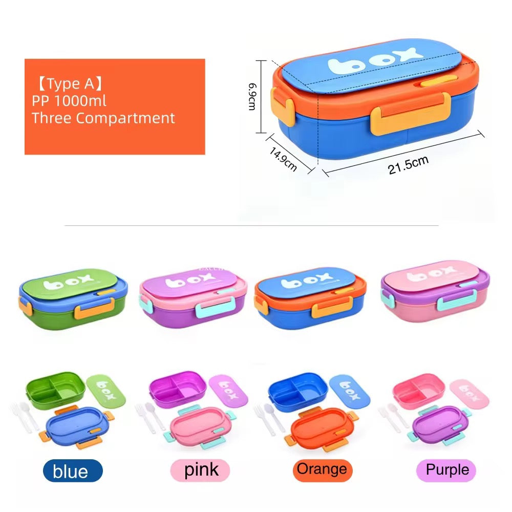 Bento BOX Kids Lunch Box & Cup Set | 1000ml | Tumbler, Spoon & Fork included