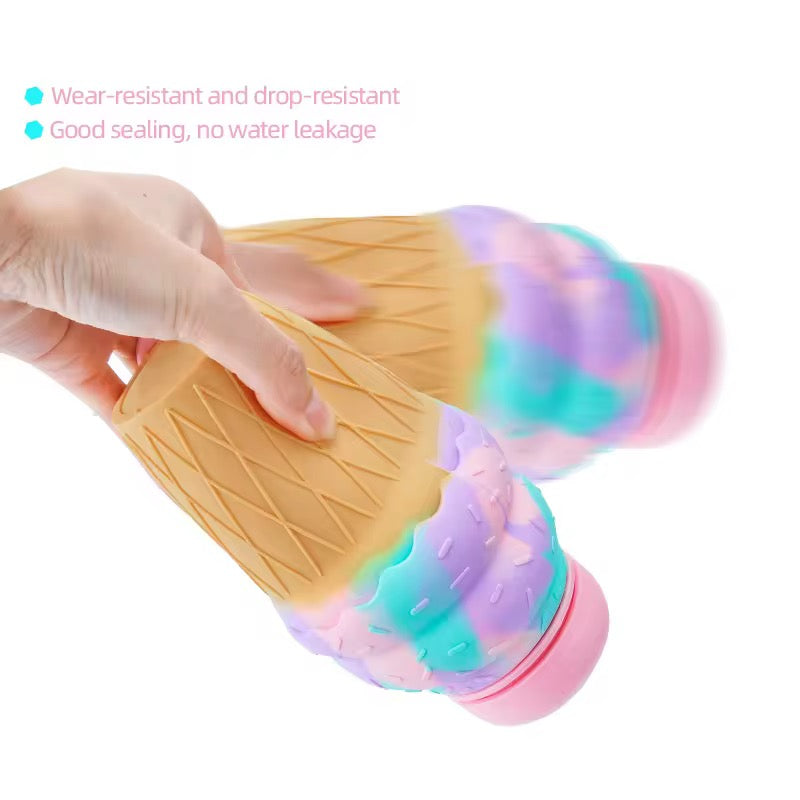Ice Cream Cone Foldable Water Bottle | Silicone | 500ml