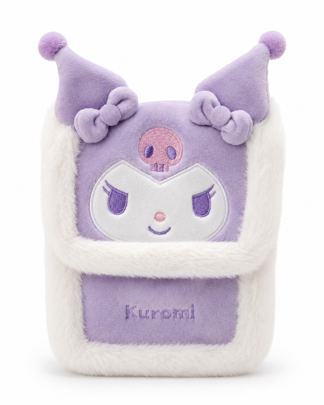 Kuromi Fluffy Crossbody Bag – Purple Plush Mini Shoulder Bag |
