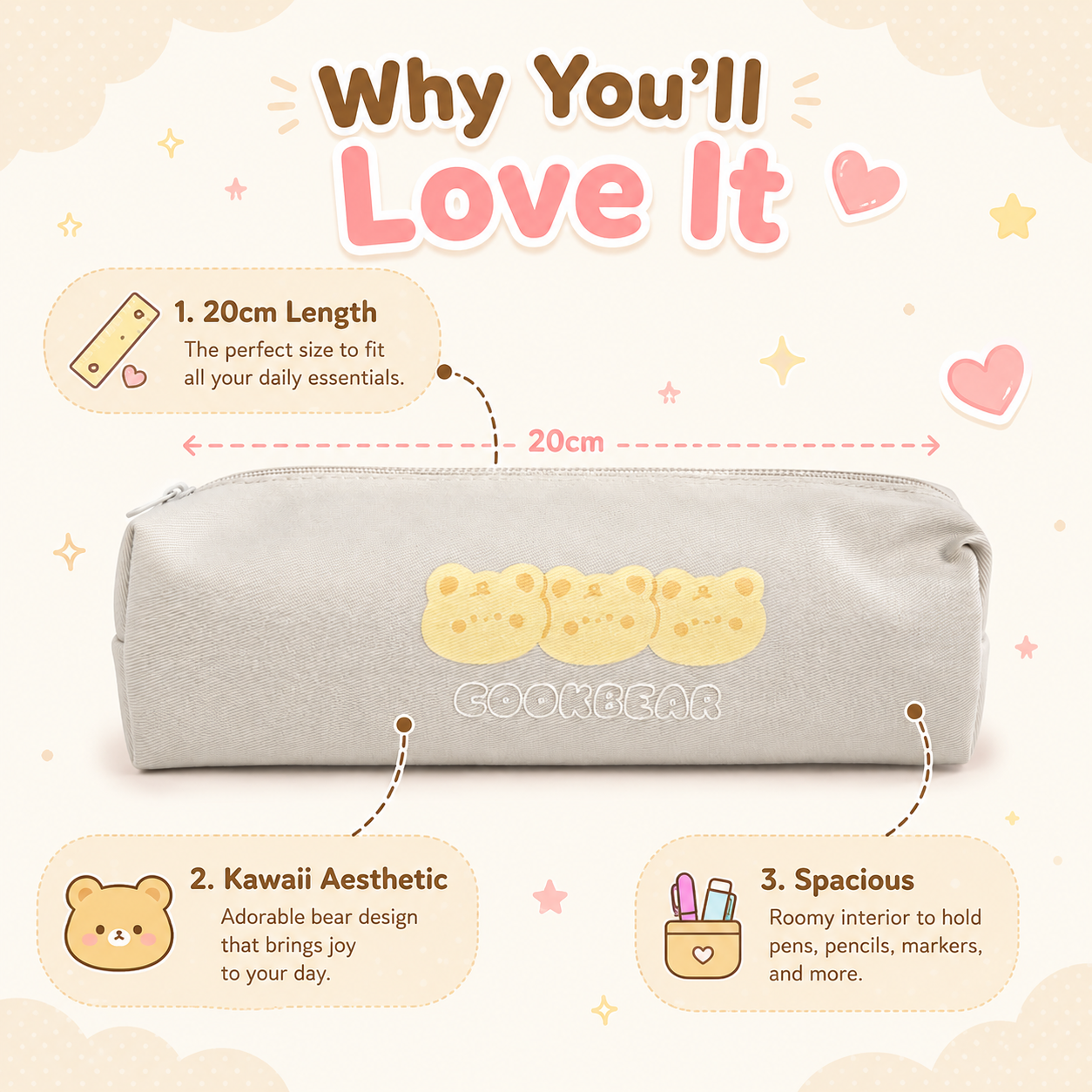Kawaii Pouch | 20cm | 2 colors