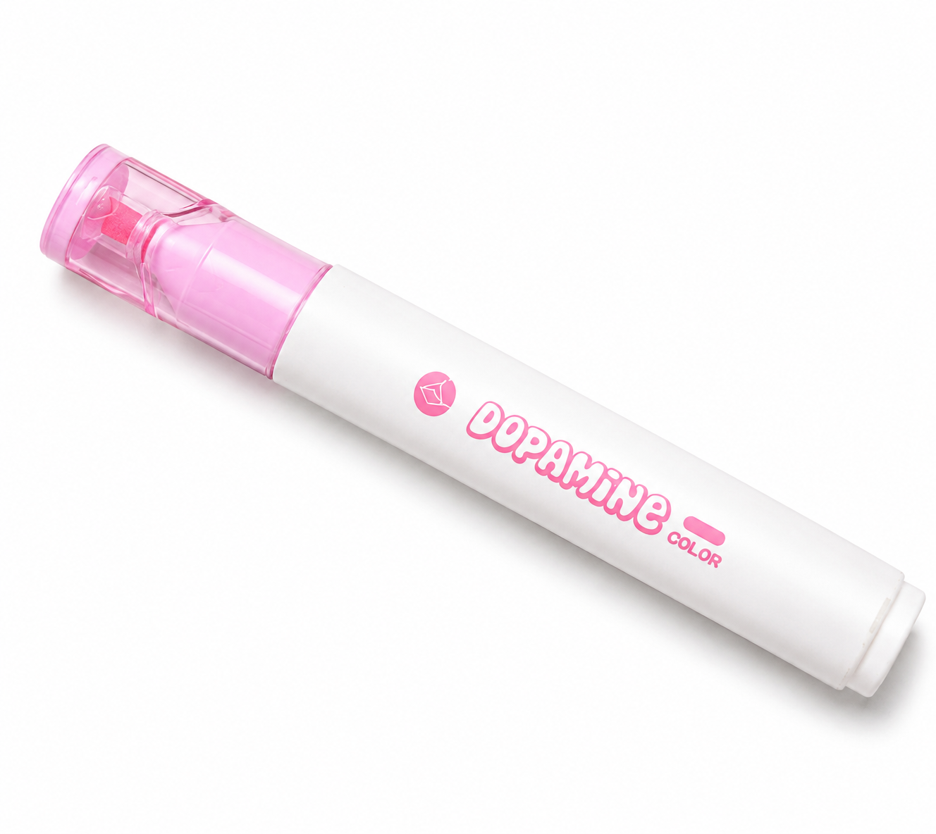 Dopamine Pink Highlighter – Cute Pastel Chisel Tip Marker for Notes & Doodles