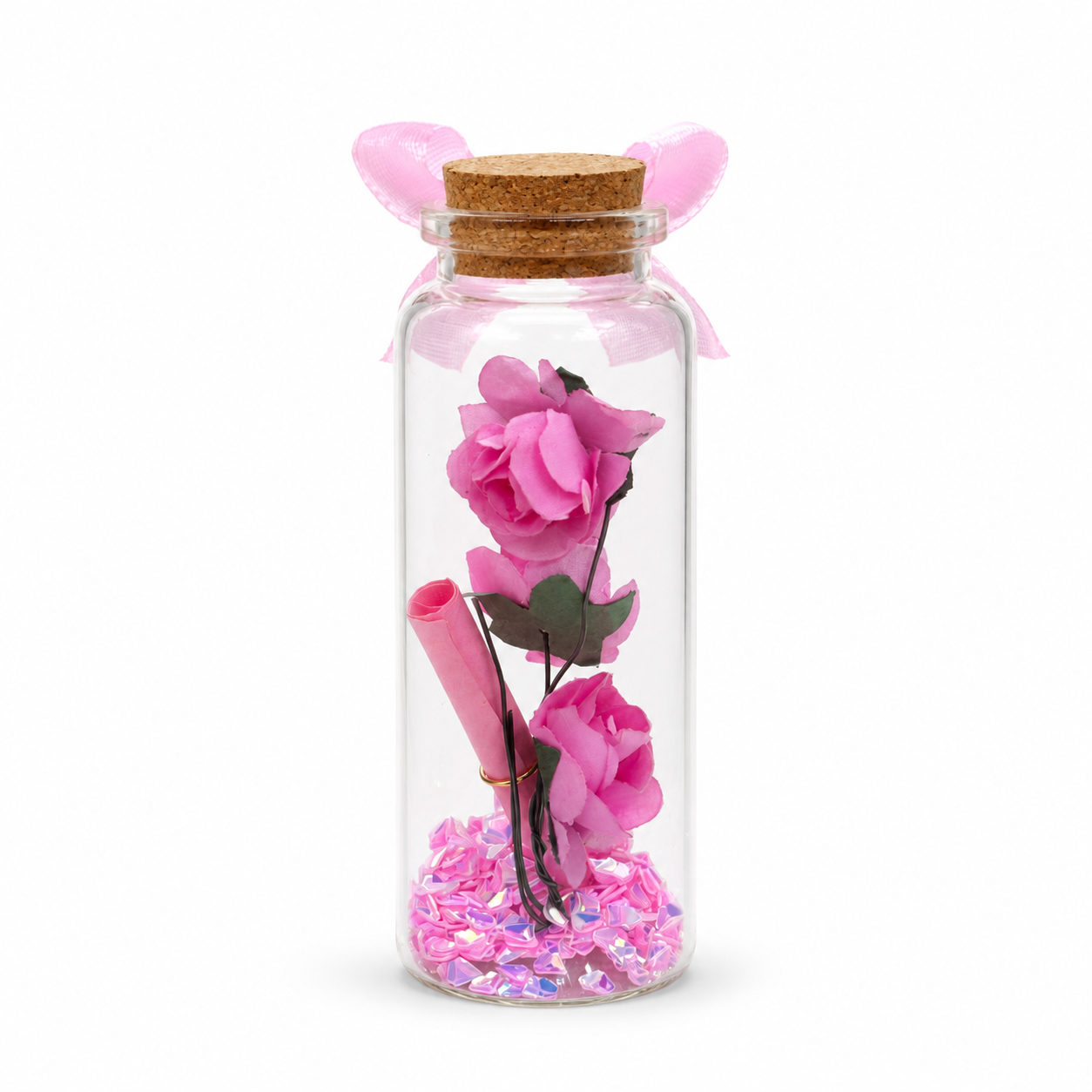 Blush Rose Keepsake Bottle – Mini Forever Rose Gift Jar