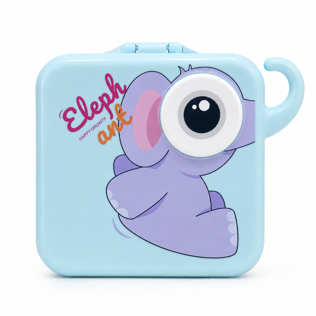 Elephant Kids Lunch Box | 1120ml Stainless Steel Bento Box with Spoon & Sauce Pot