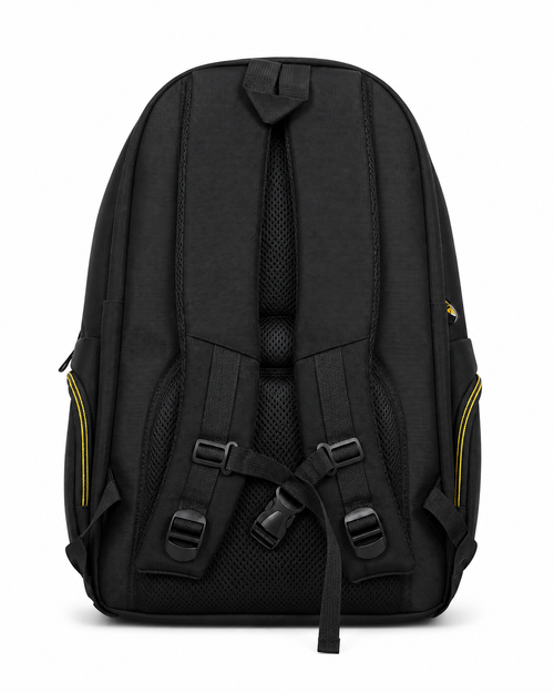 Black & Yellow Pro School Backpack – 7 Pocket Laptop & Books Bag