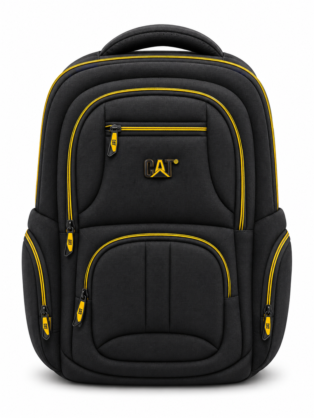 Black & Yellow Pro School Backpack – 7 Pocket Laptop & Books Bag