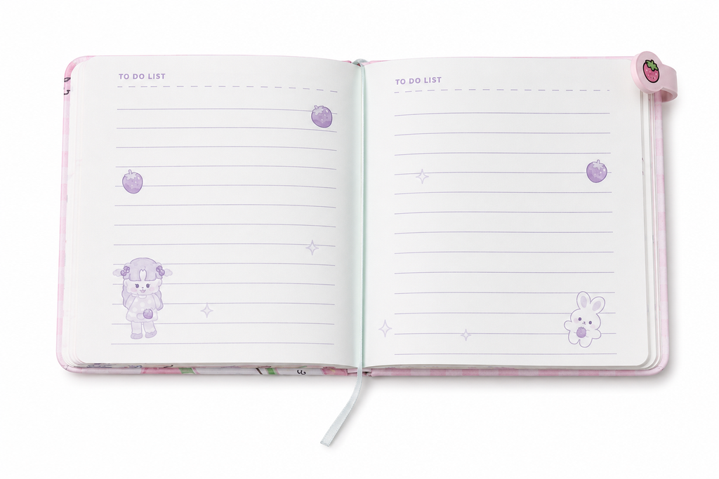 Café Bloom Magnetic Notebook – 14cm Cute To-Do List Diary