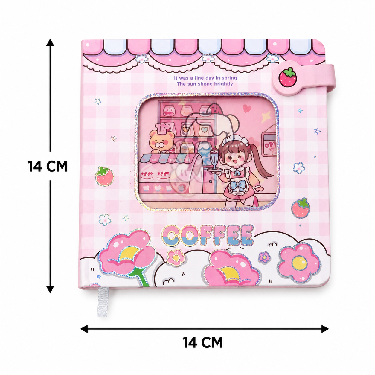 Café Bloom Magnetic Notebook – 14cm Cute To-Do List Diary