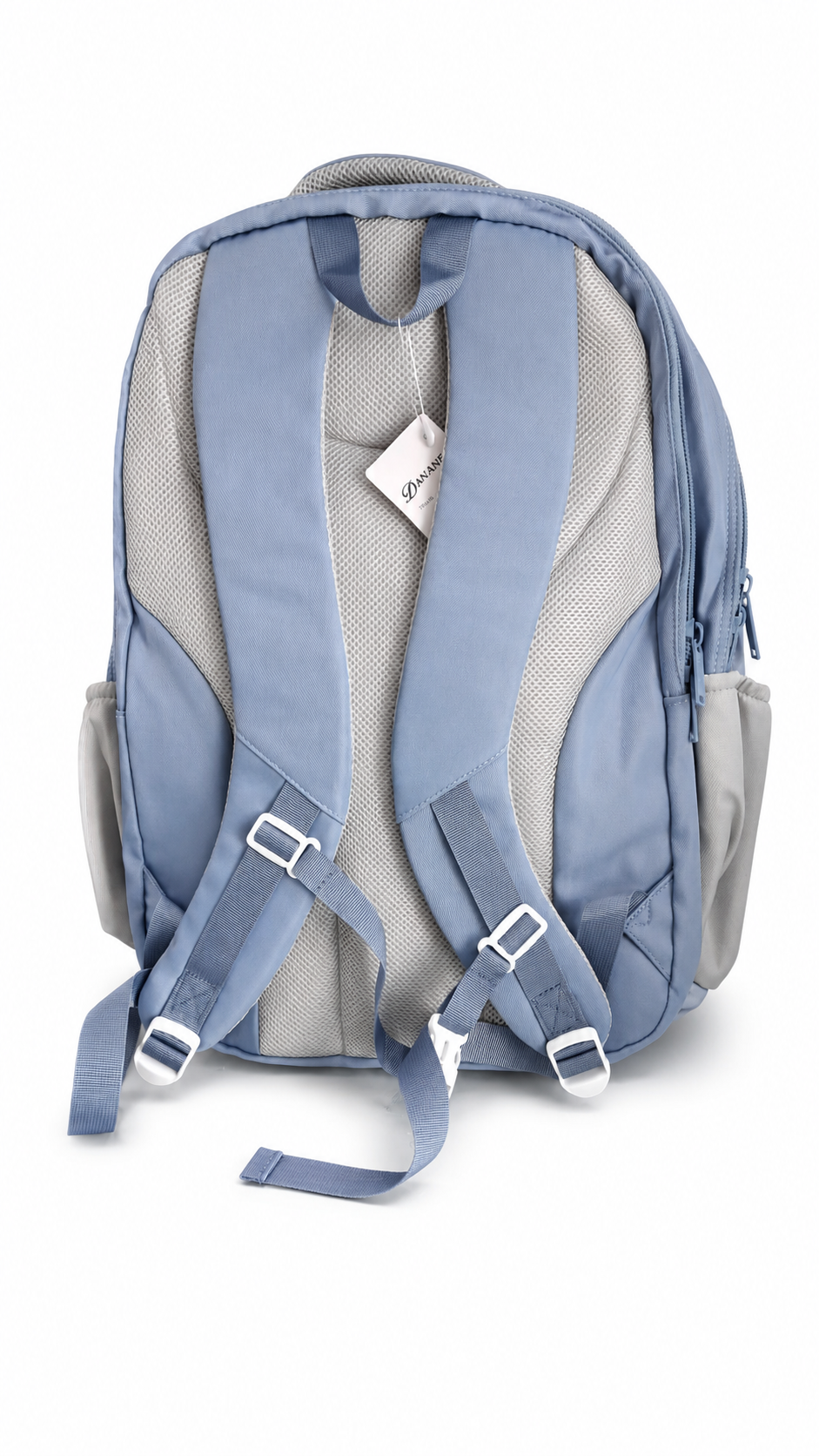 Large 7-Pocket Everyday Backpack with Star Charm – Dusty Blue, 52cm