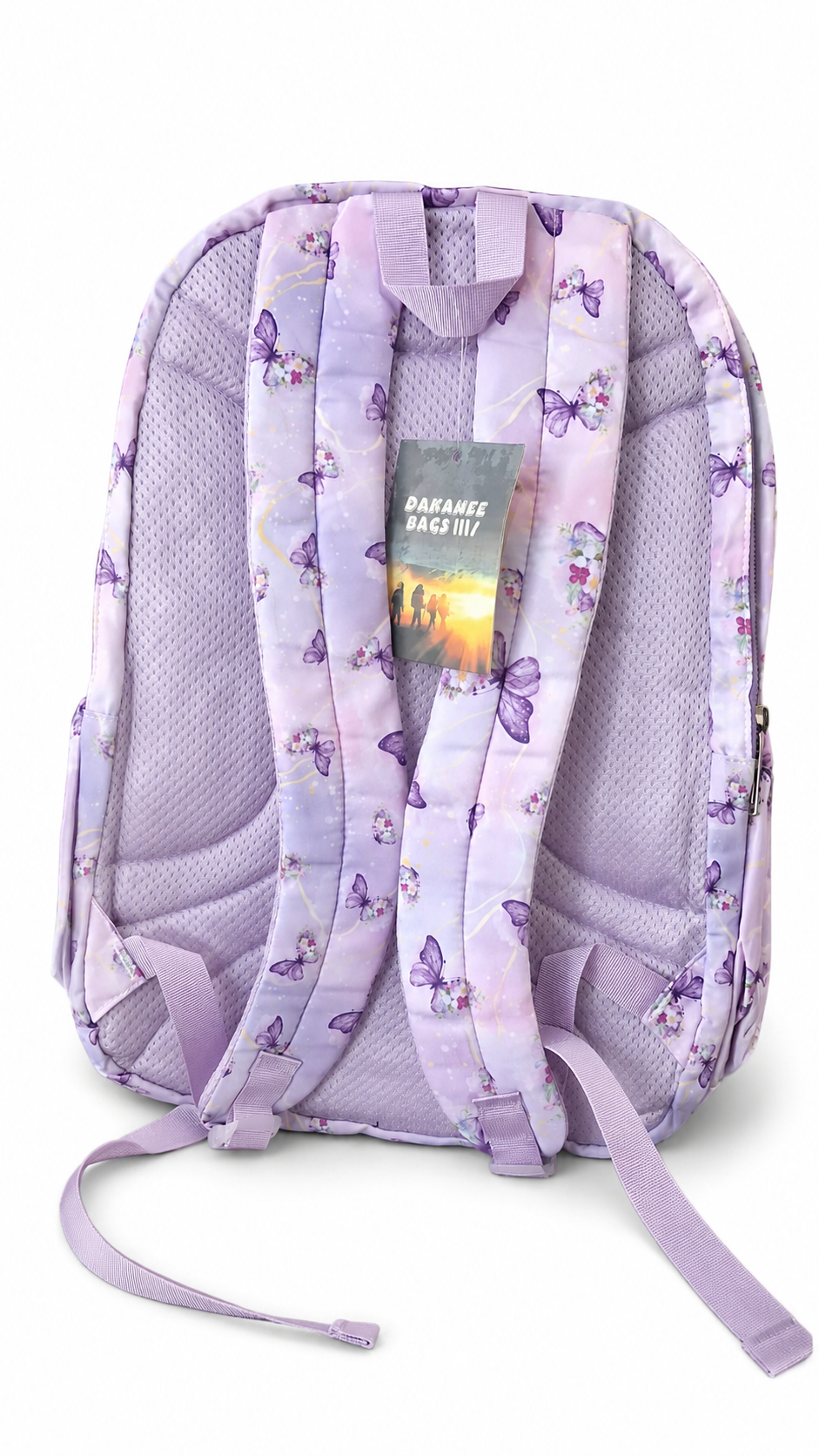 Large 7-Pocket Butterfly Floral Backpack – Lavender, 50cm