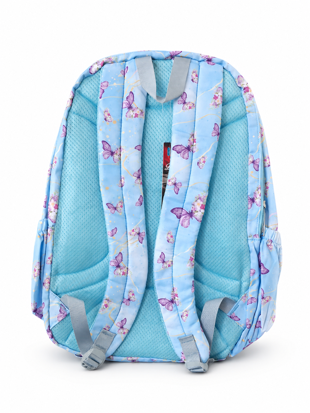 Large 7-Pocket Butterfly Floral Backpack – Sky Blue, 50cm