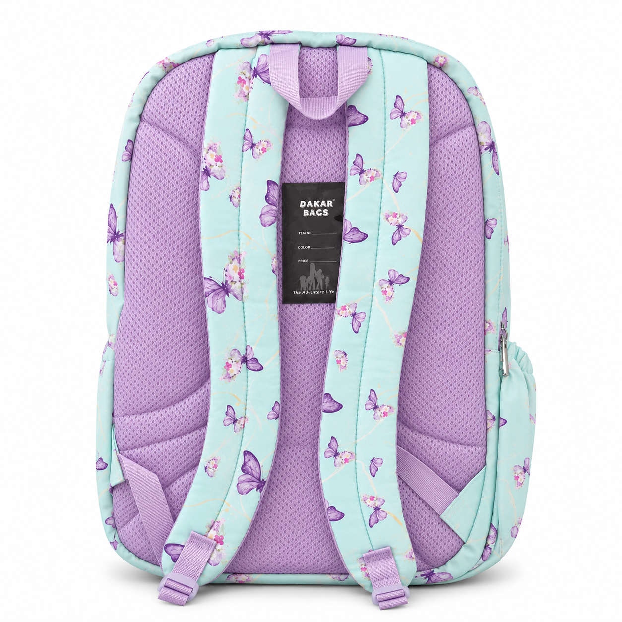 Large 7-Pocket Butterfly Floral Backpack – Mint Green, 53cm