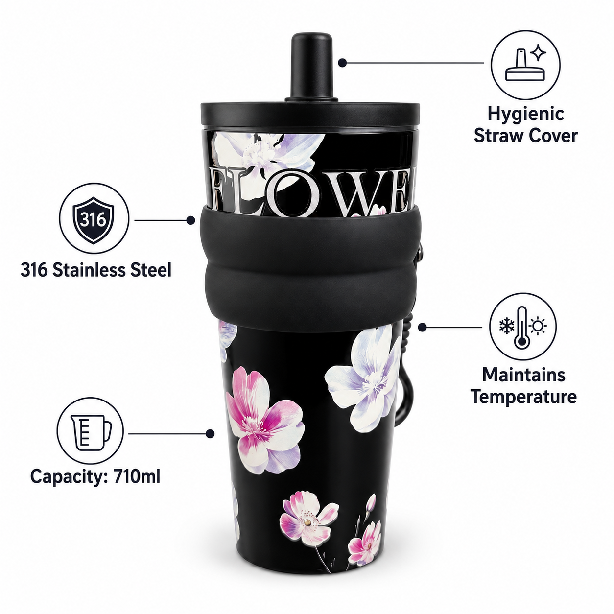 Floral Tumbler | 710ml | 3 Designs