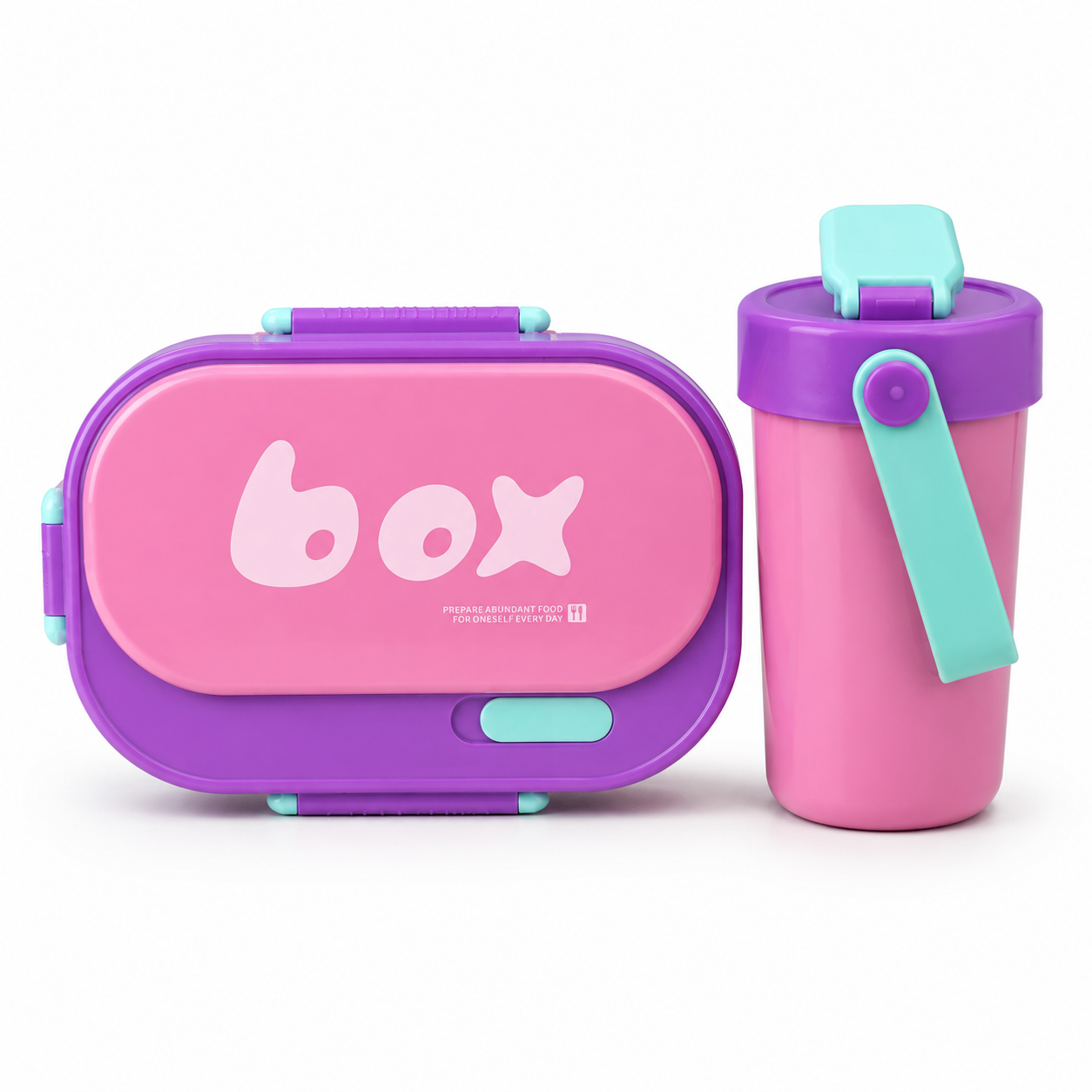 Bento BOX Kids Lunch Box & Cup Set | 1000ml | Tumbler, Spoon & Fork included