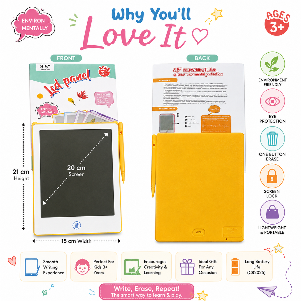 Magic Doodle LCD Writing Tablet – 8.5 Inch Kids Drawing Pad