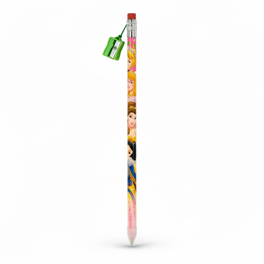 Princess Magic Sharpener Pencil – Cute Princess Pencil with Eraser & Built-In Sharpener