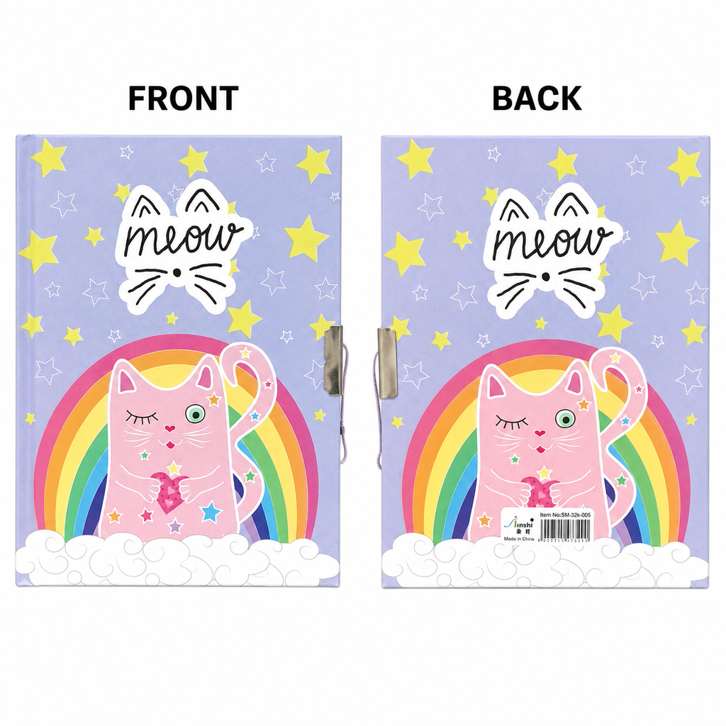 Meow Magic Magnetic Notebook with Key – Cute Cat Secret Diary