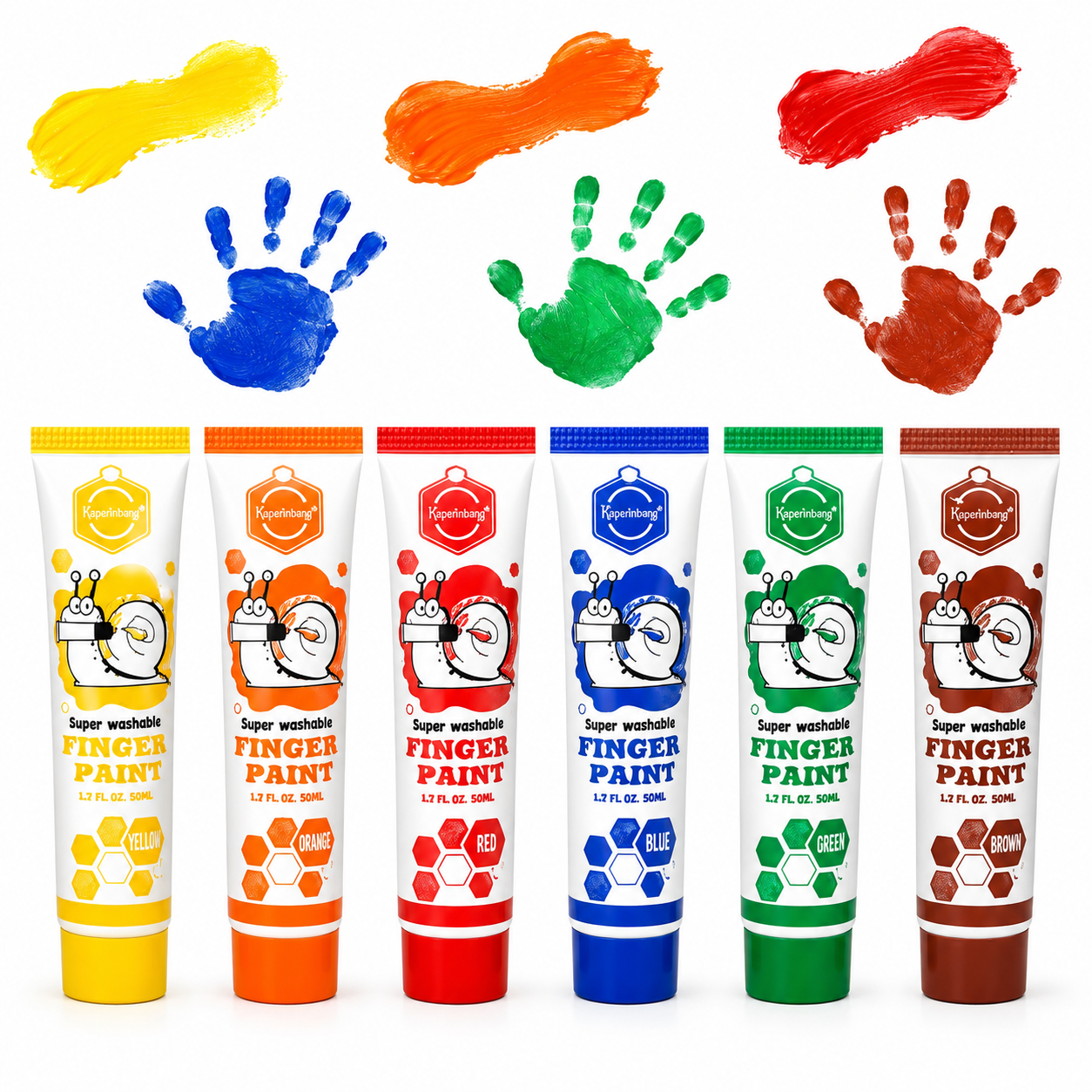 Little Artist Washable Finger Paint Set – 6 Colours Kids Paint Kit