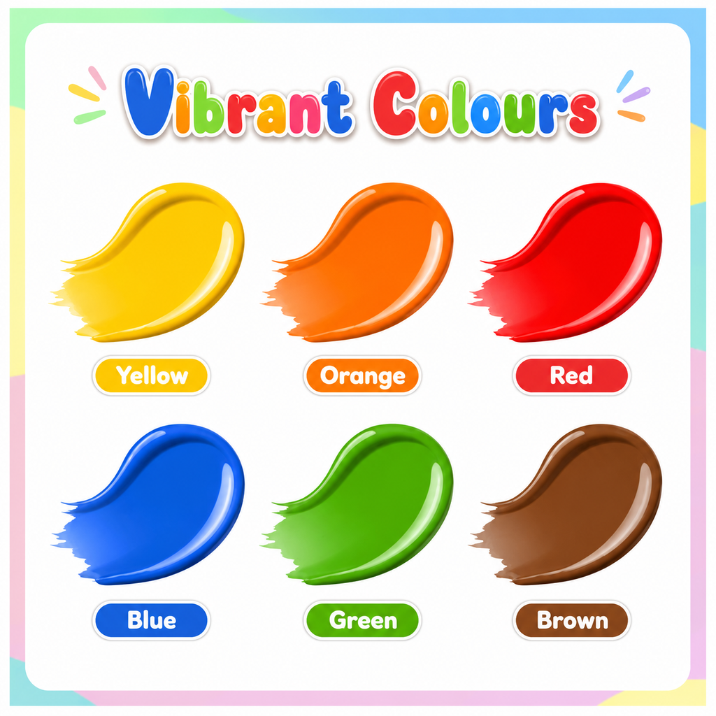 Little Artist Washable Finger Paint Set – 6 Colours Kids Paint Kit
