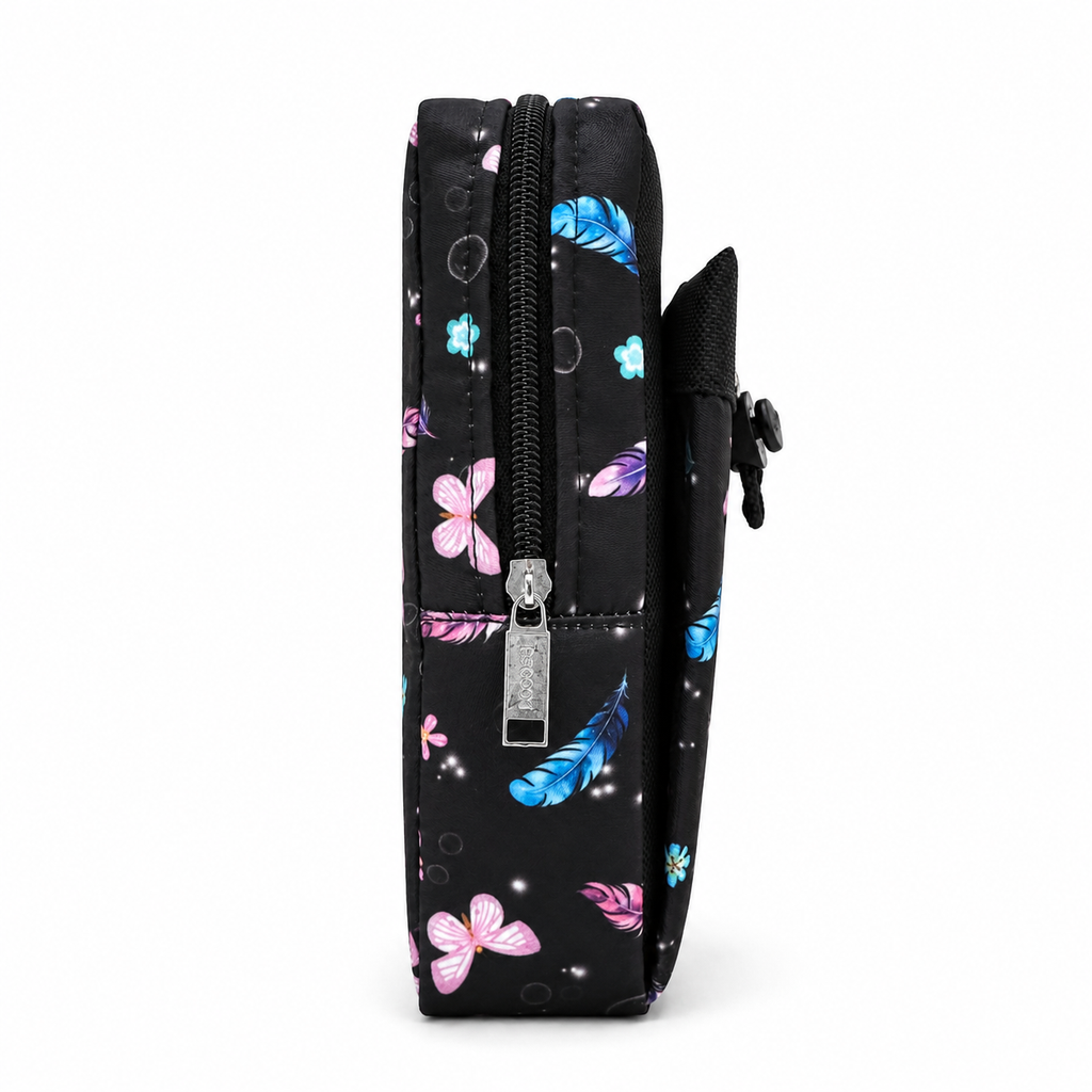 Black Floral Pouch | 21cm